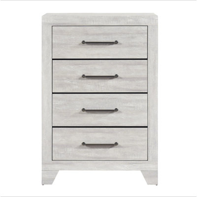 Commode contemporaine en chêne gris avec 4 tiroirs et meubles de chambre à coucher en bois