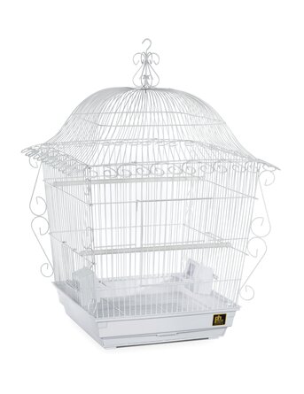 Bressler 25'' Steel Victorian Top Hanging Bird Cage with Perch