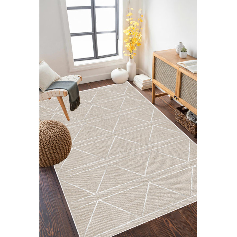 Derak Geometric Indoor / Outdoor Rug, Rectangle 1'11" x 3'3"