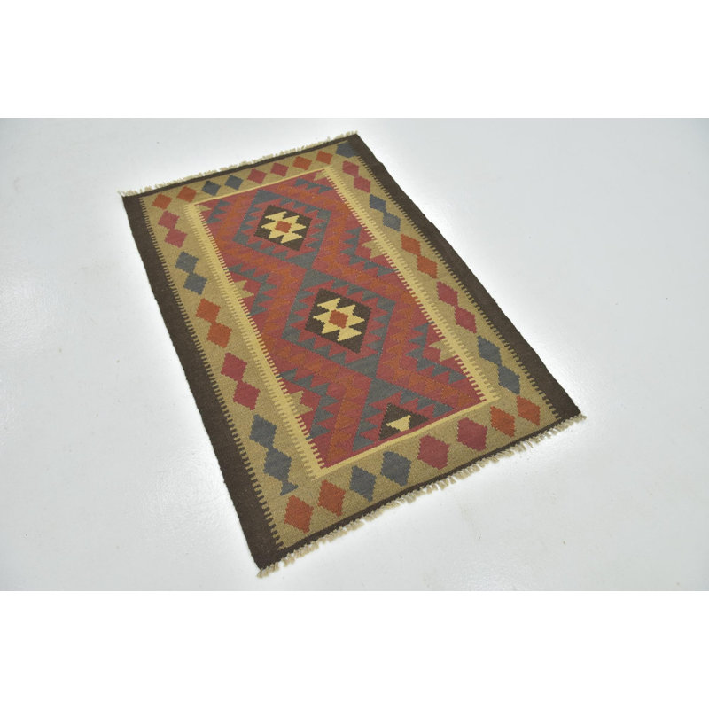 Tapis rouge 3 x 5 kilim Maymana