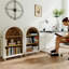 Petite bibliothèque arquée, armoire de rangement arquée, bibliothèque supérieure arquée en bois moderne avec 3 tablettes, étagère de rangement à 3 niveaux pour le salon, la chambre à coucher, le vestibule