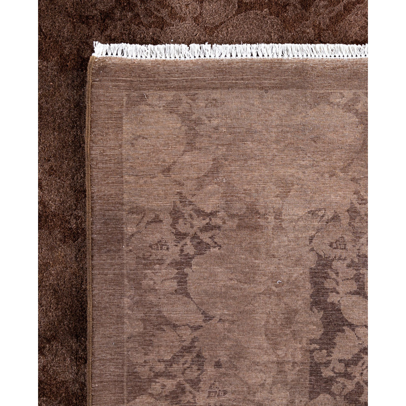 Overdyed One-of-a-Kind 12' 1" X 12' 3" Hand Knotted Area Rug