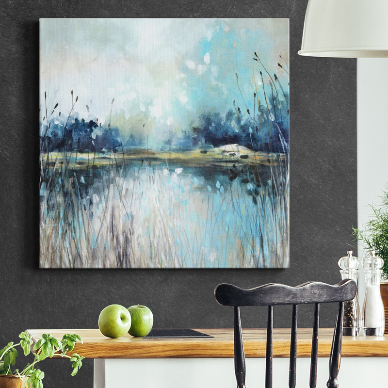 Vue sur le lac - reproduction sur toile tendue, H 40 po x l 40 po x P 1 po