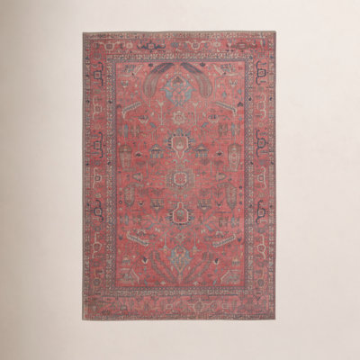 Brixey Red Washable Oriental Rug