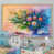 Toile naturelle avec cadre flottant