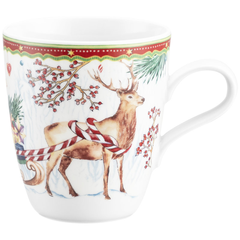 Mug With Handle, Stag with sleigh