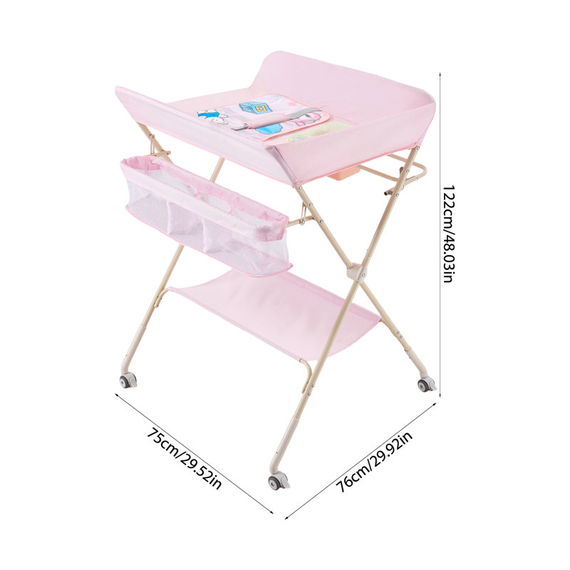 Versatile Folding Baby Changing Table, Pink