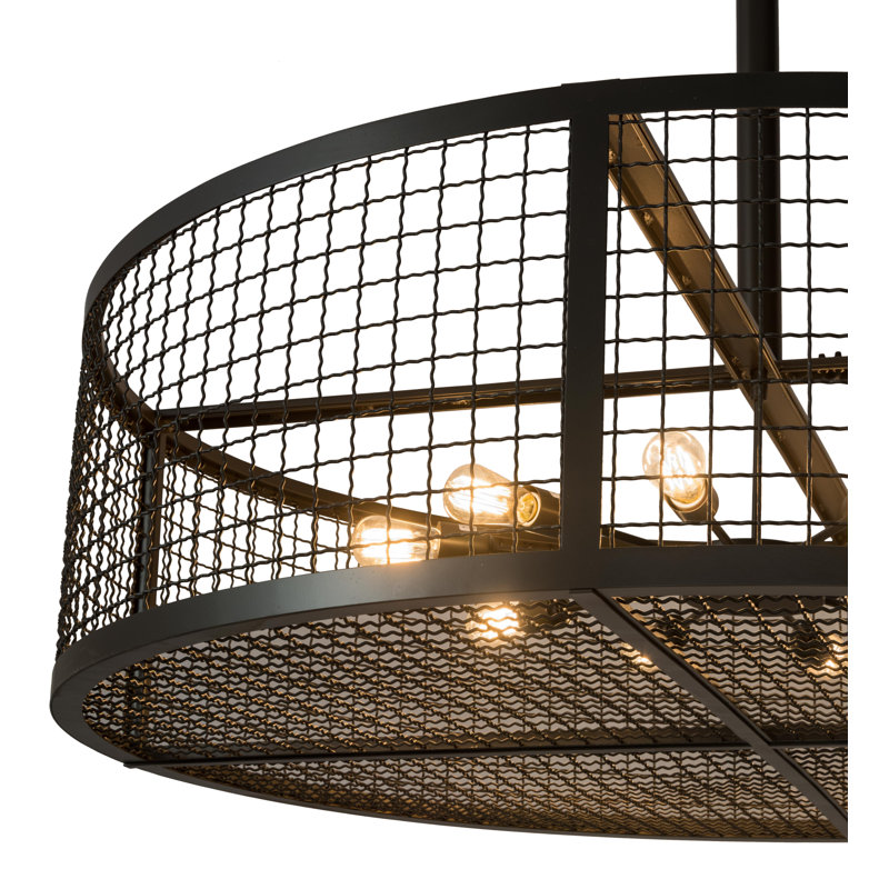 12 - Light Dimmable Drum Chandelier
