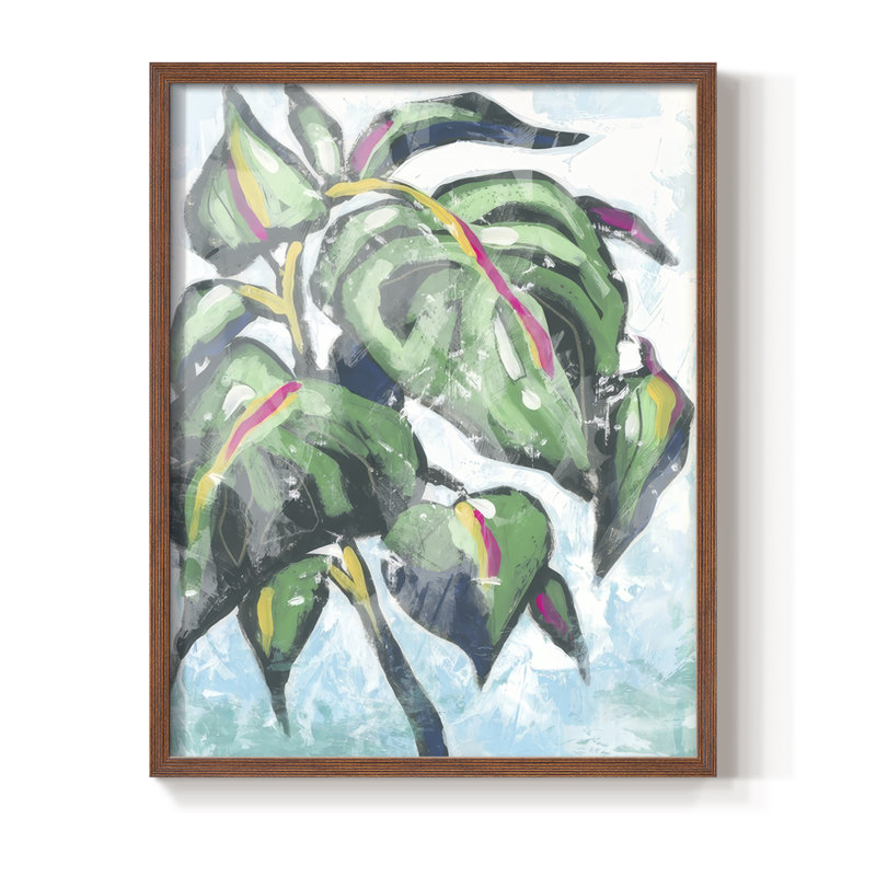 «Candy Palm Fresco I», reproduction encadrée - bois massif, H 30 po x l 24 po, Noyer