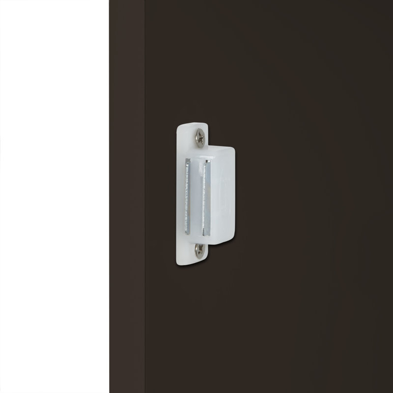 Espresso Tall Plastic Closet Cabinet with Shelves and Drawer