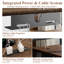 Bureau assis-debout de direction de luxe en forme de L avec caisson de rangement, réglable en hauteur électrique, avec prises électriques, ports USB, étagères de rangement et tiroir verrouillable, finition noyer/noir.-1942729466-1942729467