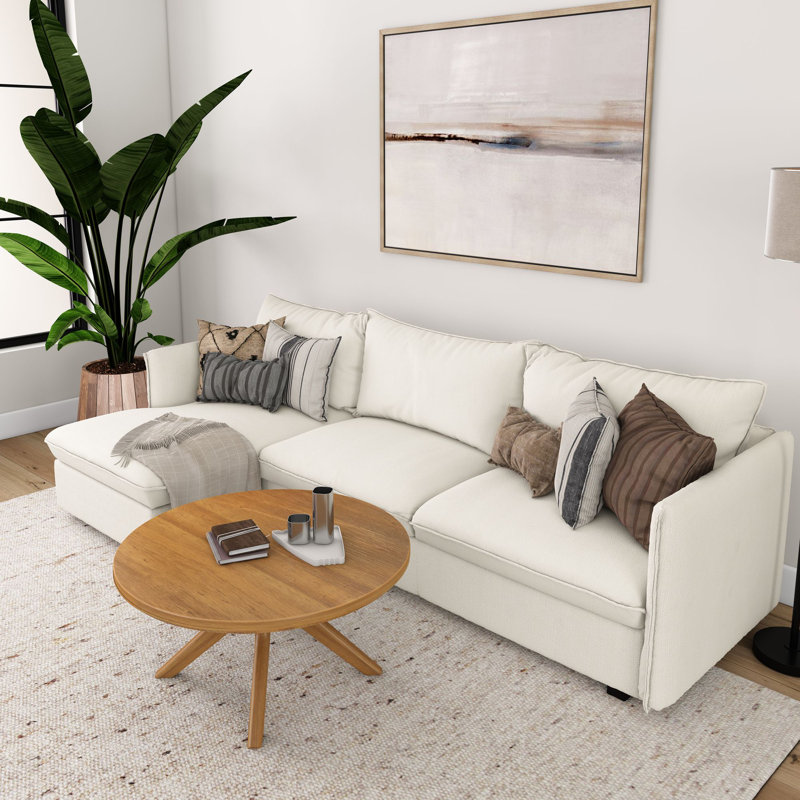 Muhsina Cross Leg Round Coffee Table (36in x 36in / 910mm x 910mm), Pecan, Pecan