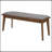 Grey And Natural Walnut Upholstered Dining Bench