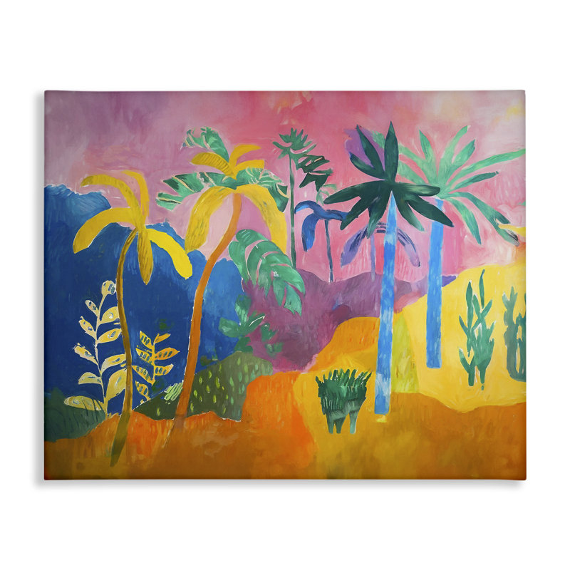 «Vivid Tropical Palms», art mural sur toile par Ramona Murdock, H 16 po x l 20 po