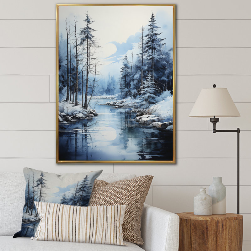 Baylyn Alaska Frozen Reflections II sur impression sur toile, H 44 po x l 34 po x P 1,5 po, Cadre flottant doré