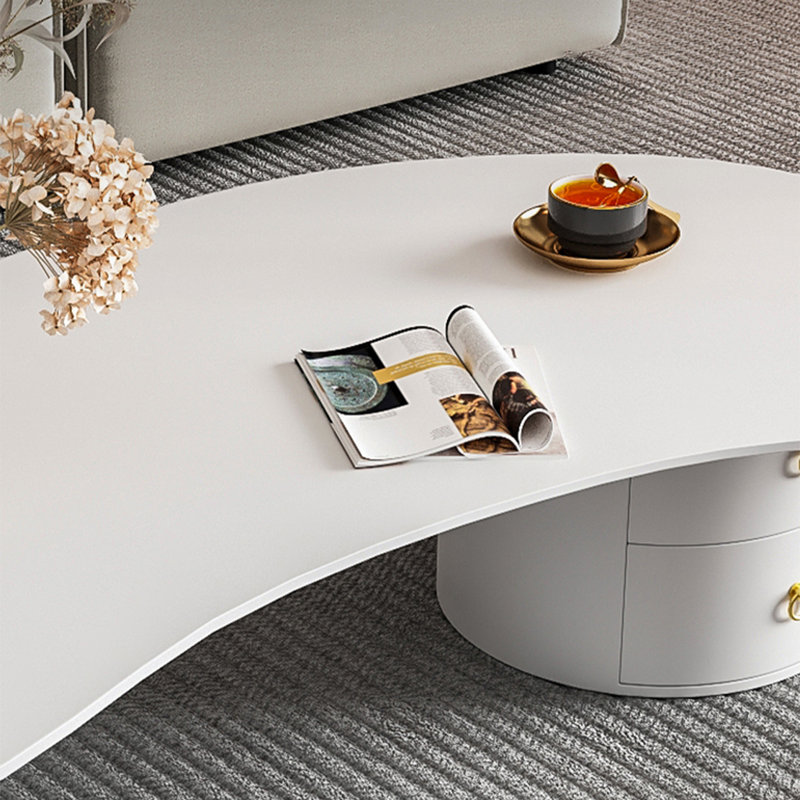 Table basse Creative, Blanc, H 15,7 po x l 63 po x P 31,5 po, Blanc
