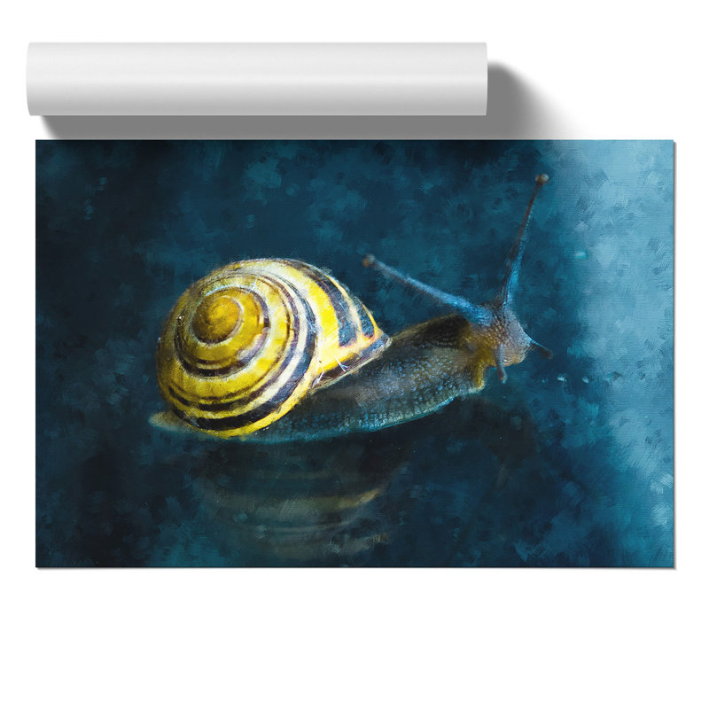 Yellow Snail Painting - Frameless Print, 42cm H x 59cm W x 0.1cm D