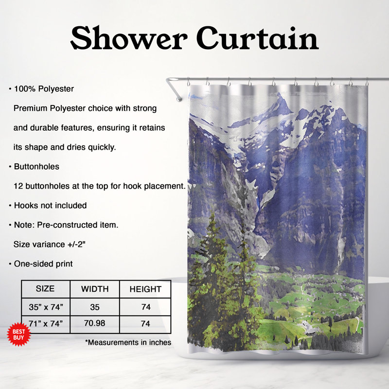 Rideau de douche Froney, H 74 po x l 71 po