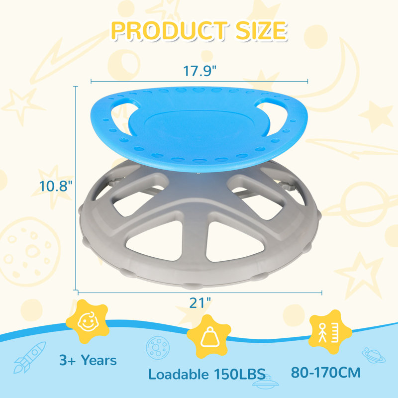 360° Sensory Swive, Chair for Kids, Vestibular Development & Motion Sickness Relief, Anti-Slip Stable Base, Sitting Kneeling Lying Modes(Blue)