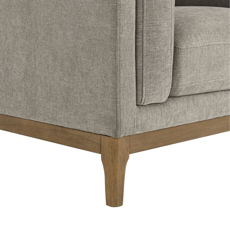 Détails par Becki Owens, chaise en tissu Renee avec base en bois, gris