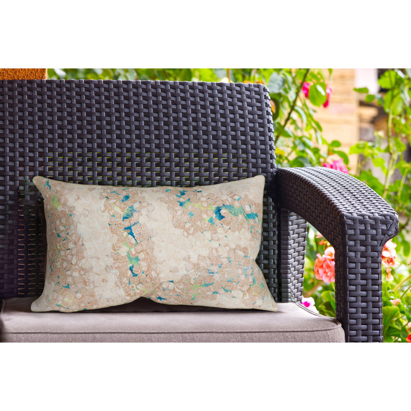Visions III Outdoor Throw Pillow, Blue