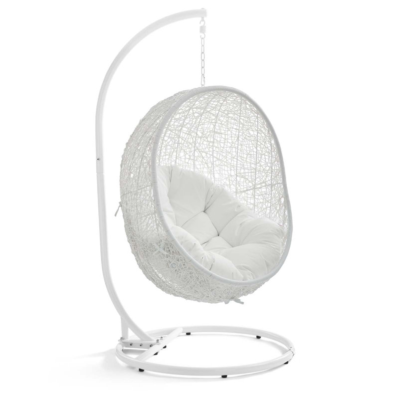 Chaise suspendue d'extérieur avec support Hide de Modway, Blanc
