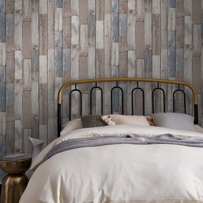 Wallpaper Double Roll, Neutral Blue