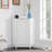 White Bathroom Cabinet Triangle Corner Storage Cabinet With Adjustable Shelf Modern Style MDF Board