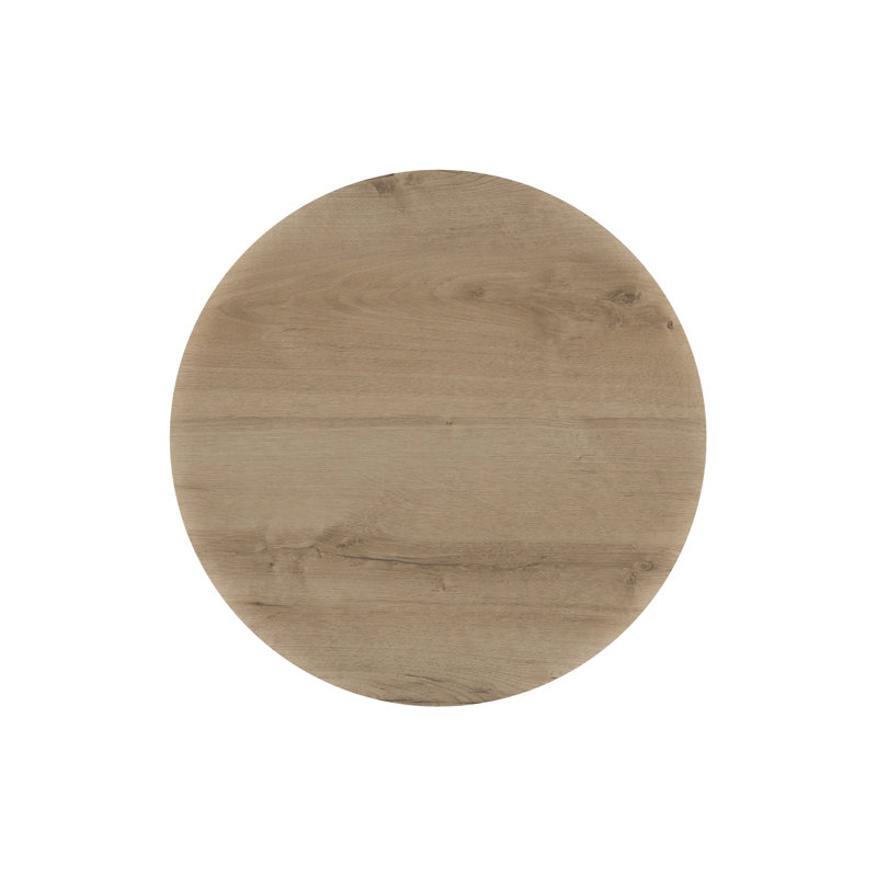 Garrison Round Wood and Stone End Table