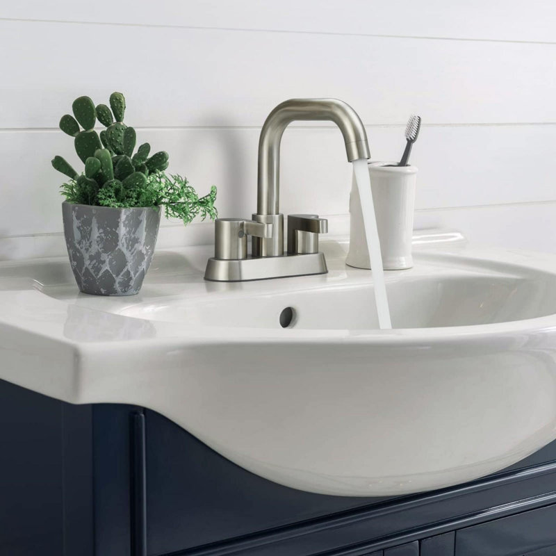 Bathroom faucet with 360 degree turn spout, Brushed Nickel