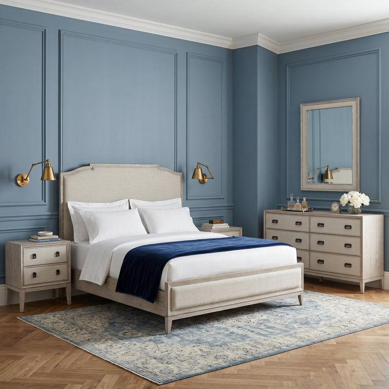 Ensemble de chambre à coucher Coaslesce, 5 Pcs: Bed, 2 Nightstands, Dresser, Mirror, Très grand lit