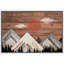 Western Sun & Clouds Snowy Winter Mountains Nature Artwork Wood Effect Panels Art Rustic Landscape, reproduction d'art sur toile-94585829-94585832
