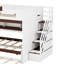 Lit superposé double au-dessus de double avec tablettes de rangement et éclairage DEL réglable-454260599
