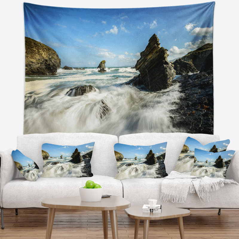 Tapisserie seascape rugissant atlantique côte atlantique, H 32 po x l 39 po