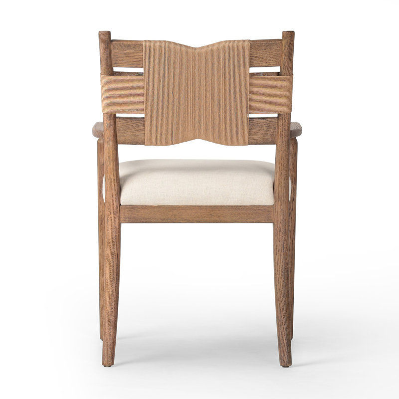 Tova Upholstered Arm Chair, Bergamo Parchment/Light Buff/Natural