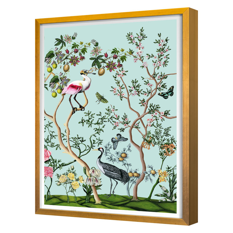 «Bird and Branch Chinois 2» par Thicket Design - reproduction de photo sur toile, H 32 po x l 24 po