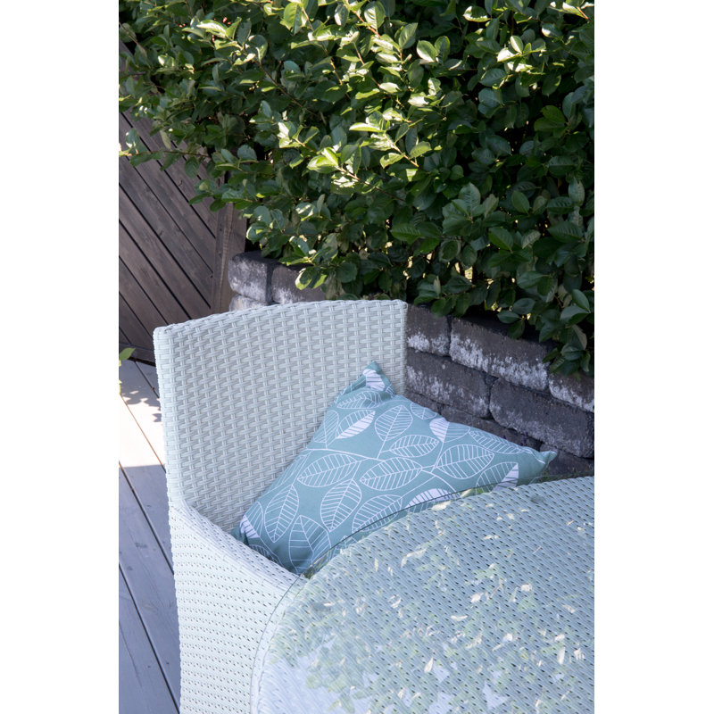 Newlin Patio Dining Armchair with Cushion, White/Grey