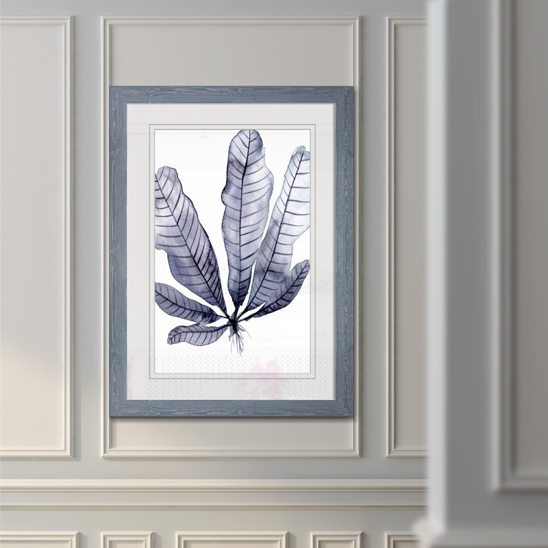 « living under sea ii »-peinture encadrée, H 38 po x l 28 po x P 1,25 po, Cadre en papier gris