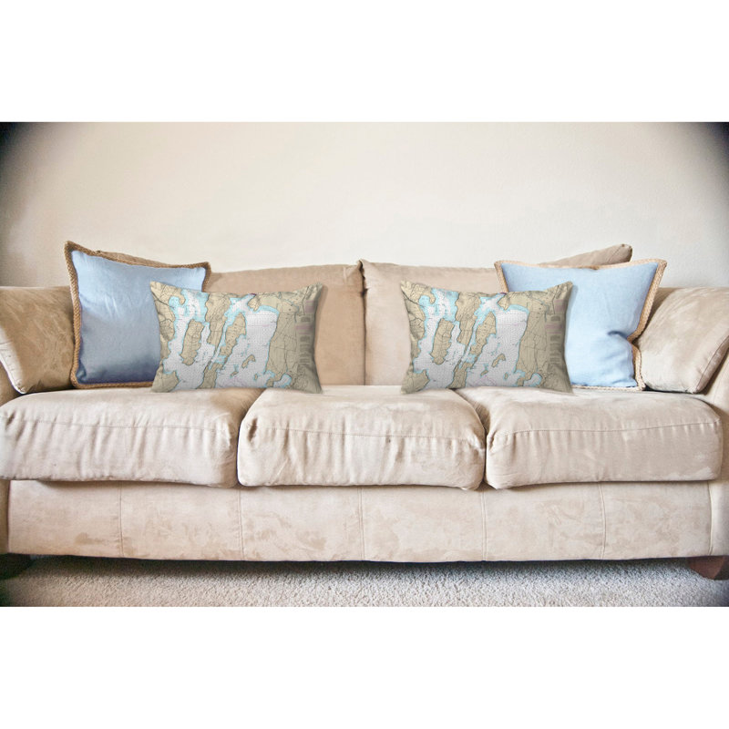 Coussin décoratif d'extérieur non câblé Nautical Map Hero Island VT