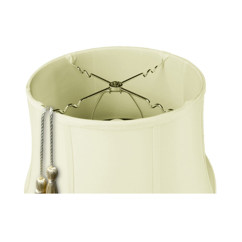 Abat-jour cloche en soie/chantoung 17 "en coquille d’œuf