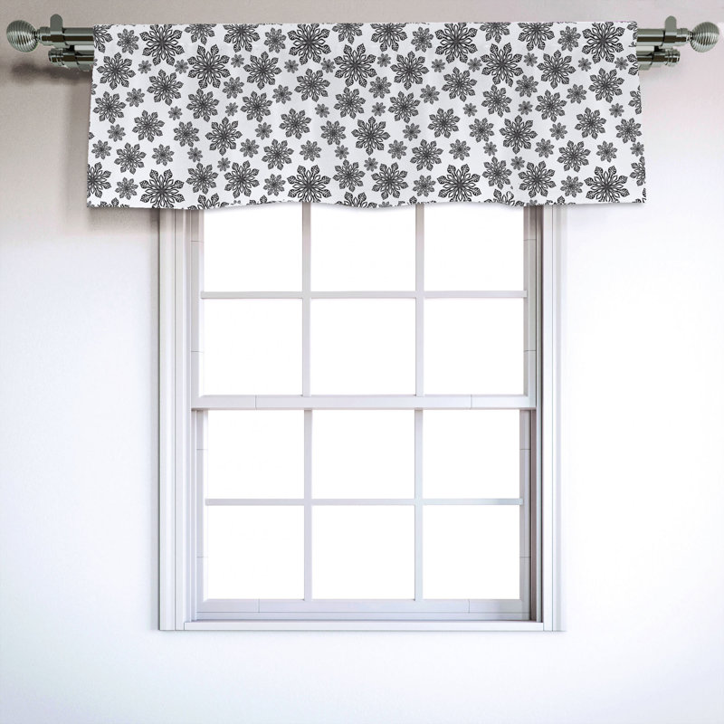 Sateen Floral Ruffled Window Valance