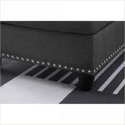 Sectional Sofas, 98” Wide Left Hand Facing 2-Piece L-Shaped Sofa &amp; Chaise | Dark Gray Linen Lawson