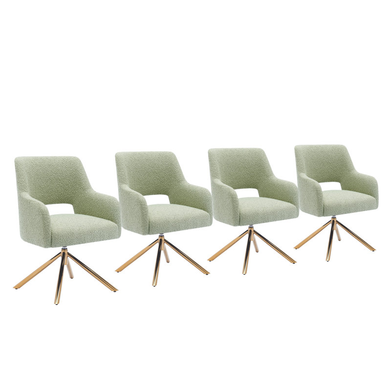 Fauteuil pivotant rembourré Breann, Mélange de polyester vert