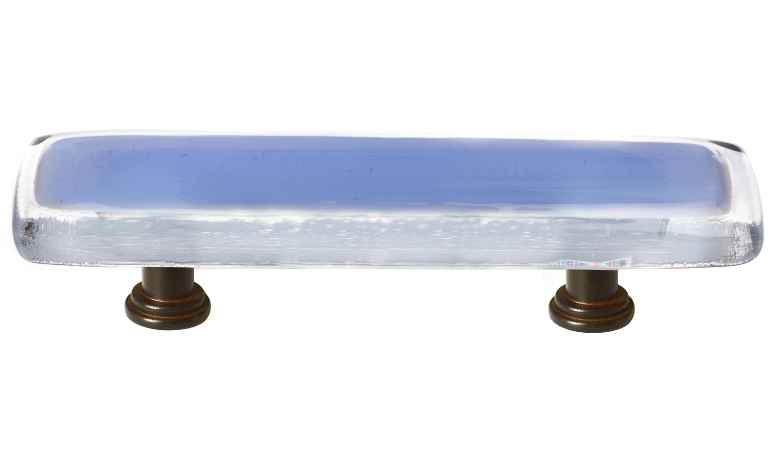 3" Bar Cabinet Pull, Sky Blue, Satin Nickel