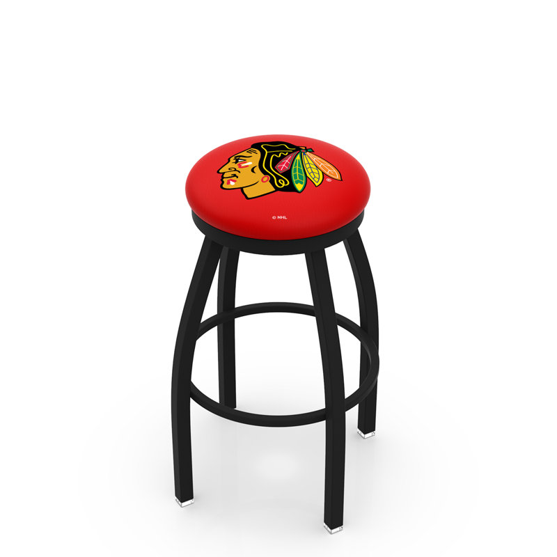 Tabouret de bar pivotant de 30 po NCAA, Ride noire, Chicago Blackhawks - Rouge