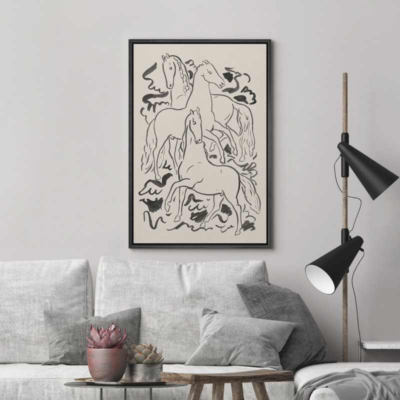 Reproduction d'art sur toile encadrée, H 36 po x l 24 po, Noir