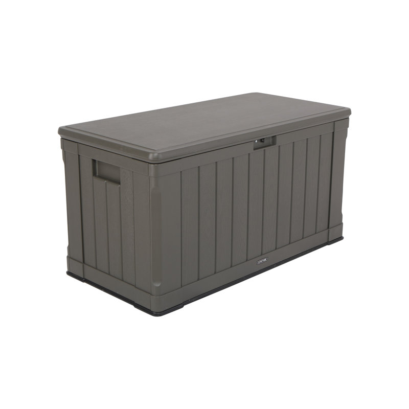 Lifetime 127.9cm W 439.11L Water Resistant Polyethylene Plastic Lockable Deck Box in Brown