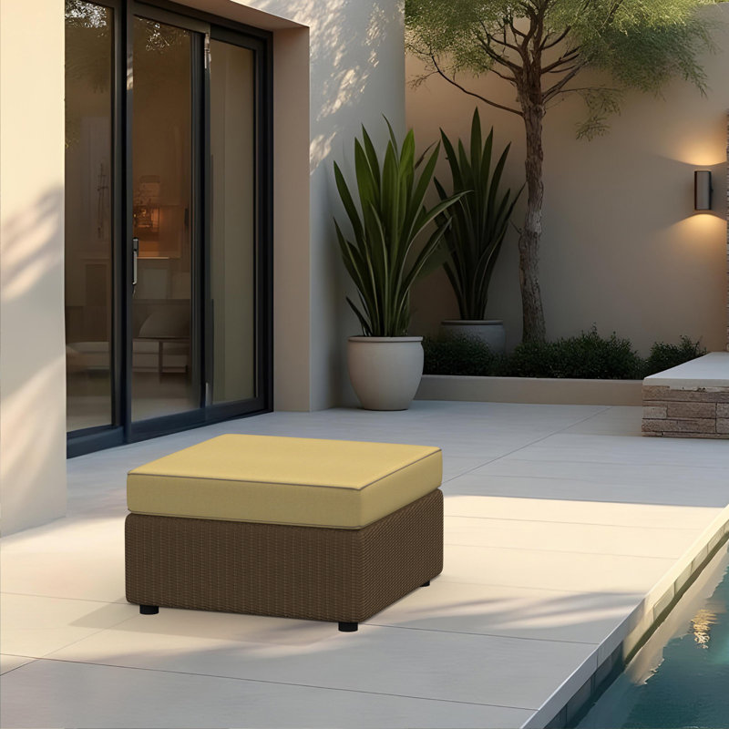 Coussin de repose-pieds pour patio intérieur / extérieur Sunbrella®, Brun jaune