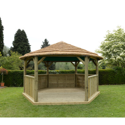 4.9m x 4.3m Solid Wood Gazebo with Installation Service