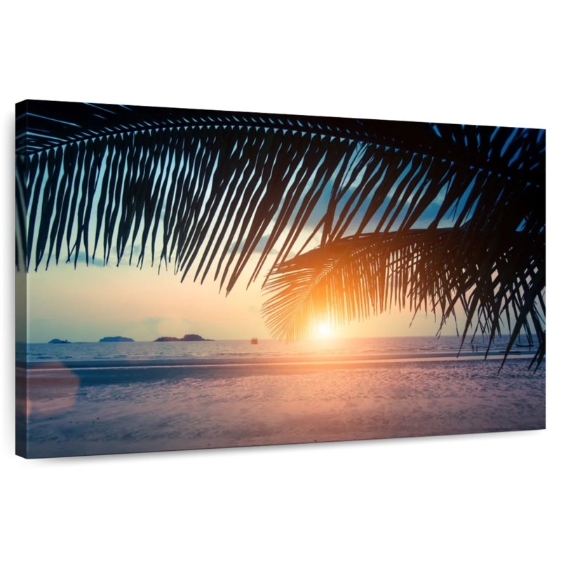 Gillard Sunset Beach Palm Leaves, H 32 po x l 48 po